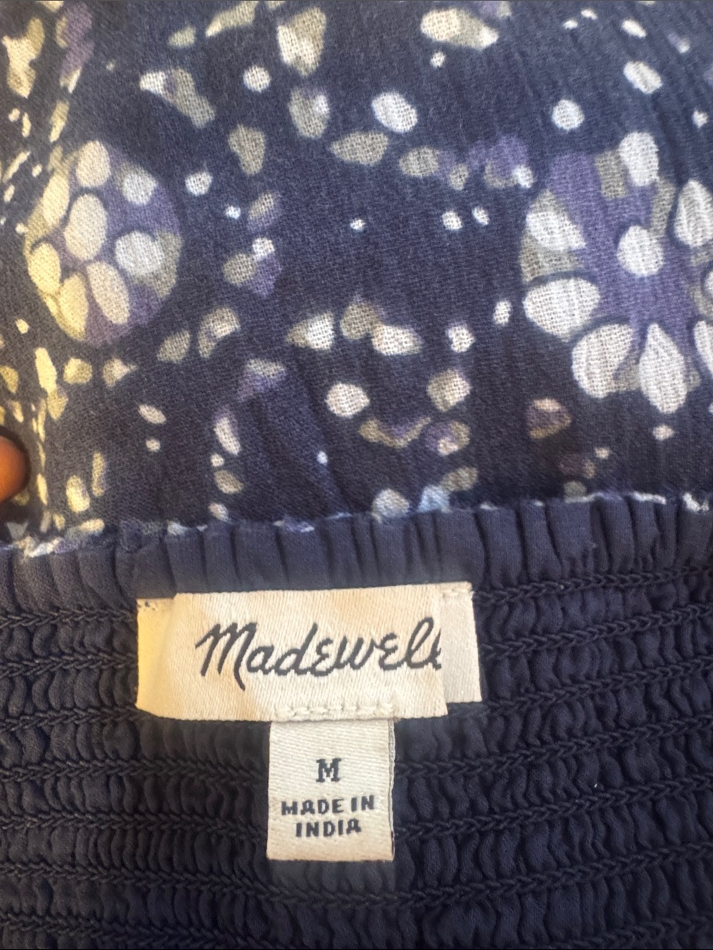 MADEWELL Navy Cotton Floral Bow Strap Sundress - Picture 5 of 5